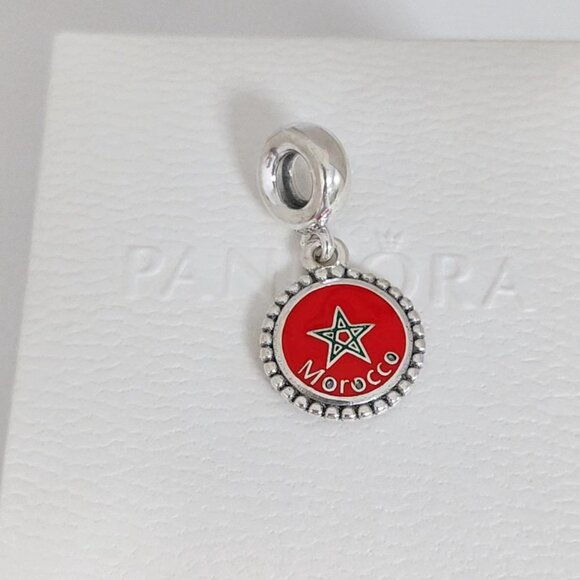 Pandora Morocco Flag Exclusive Dangle Charm S925 Silver with box - Picture 7 of 7